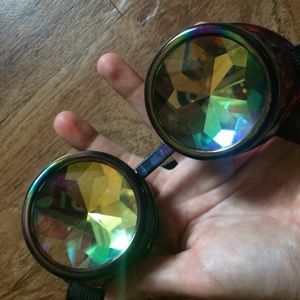 Multicolored kaleidoscope goggles